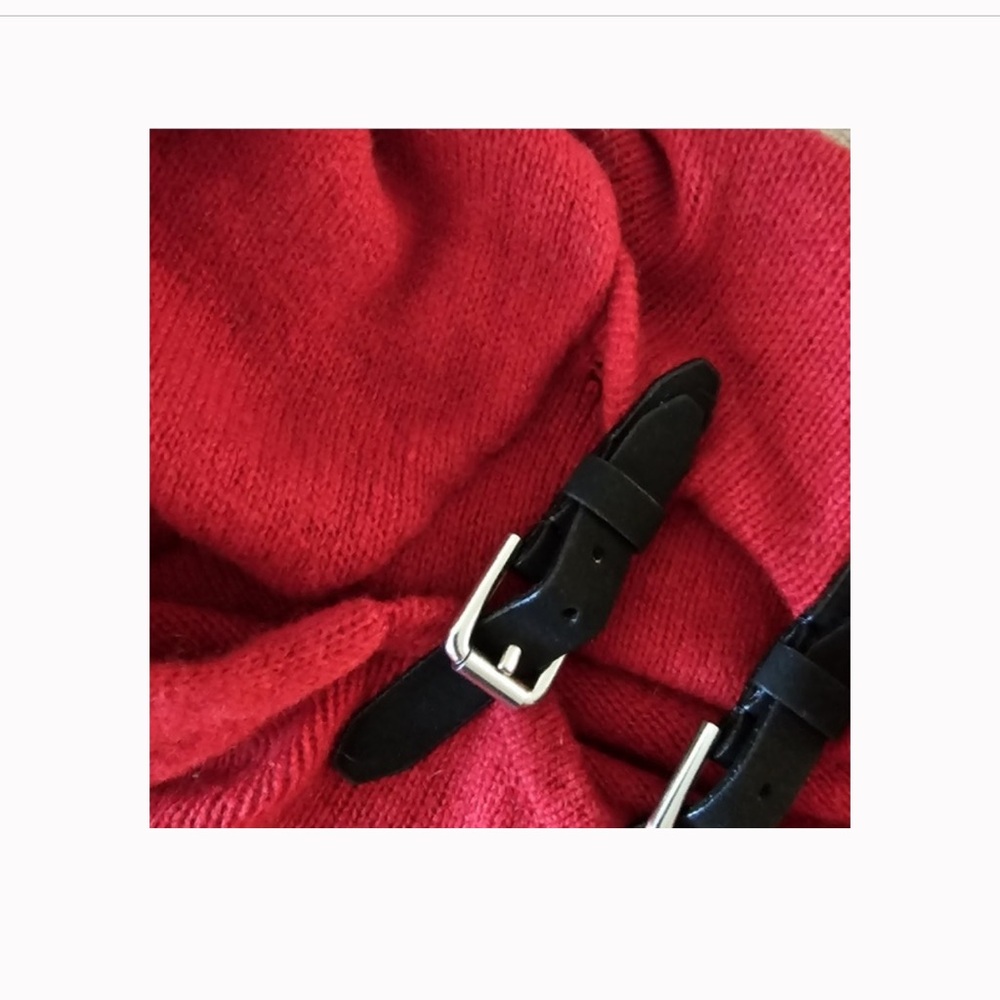 Lauren Ralph Lauren red lambswool cape S/M - Picture 14 of 16